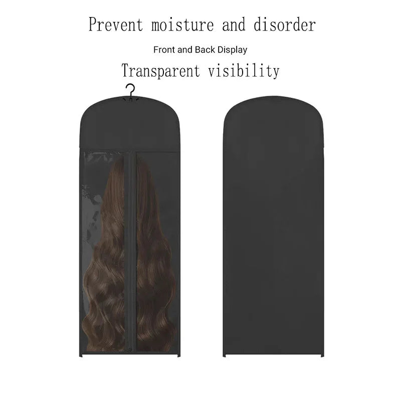 Wig storage bag, organizing bag, wig case, wig-specific transparent bag, zipper bag - Luvia