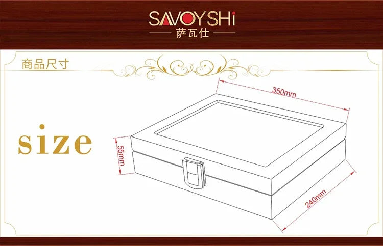 Luxury Cufflinks Gift Box 40pairs Capacity Cufflinks box High Quality Painted Wooden Box Authentic 350*240*50mm Ring Earing box - Luvia
