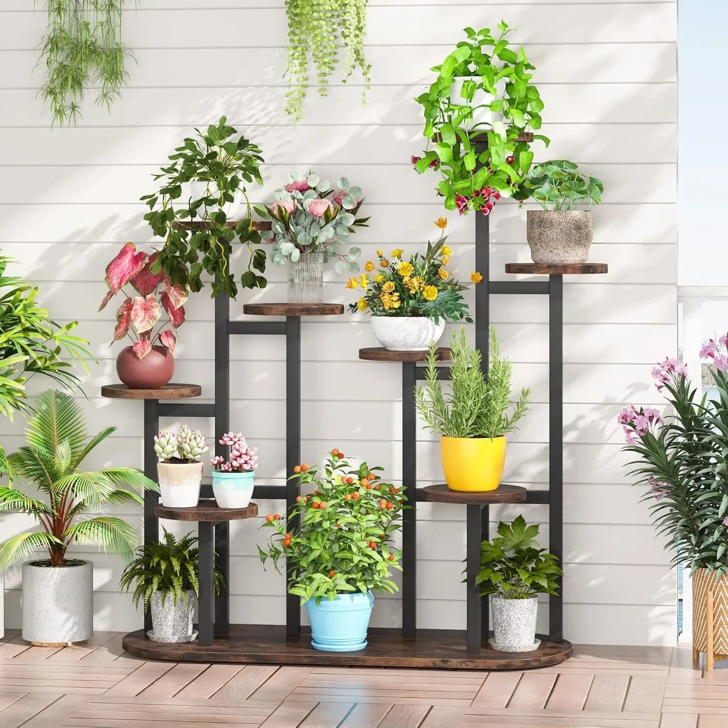 Plant Stand Indoor, Multi-Tiered 11 Potted Plant Shelf Flower Stands, Tall Plant Rack Display Holder Planter Organizer - Luvia