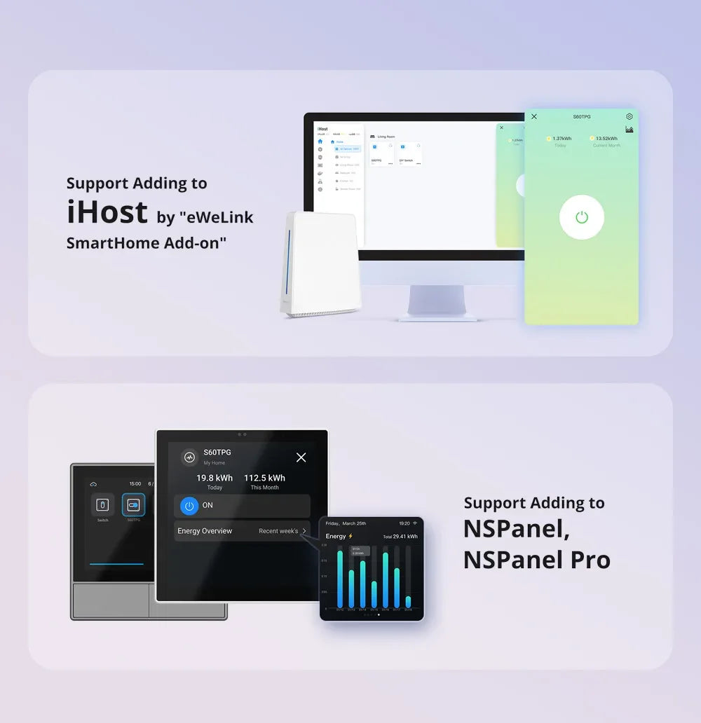 SONOFF Smart Socket S60 TPF EU WiFi 16A Smart Plug With Energy Monitoring Remote Control Timer Voice Control Smart Scene Current - Luvia