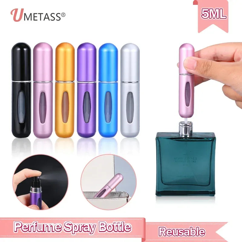 5pcs 5ml Mini Refillable Perfume Atomizer Aluminum Perfume Bottle Portable Perfume Spray Bottle Travel Parfume Mini Bottle - Luvia