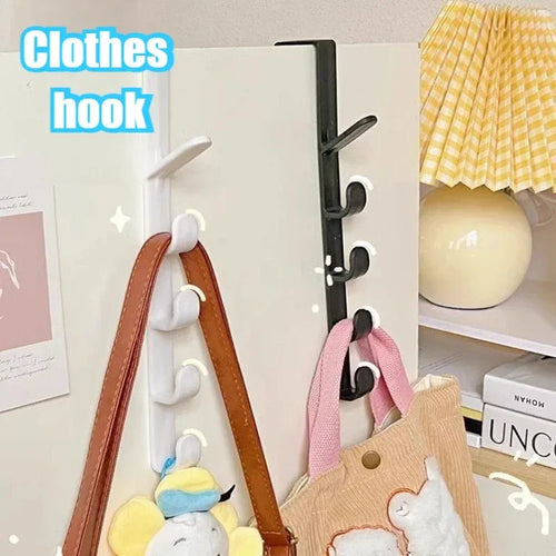 1pcs Bedroom Door Hanger Clothes Hanging Rack Over The Door Plastic Home Storage Organization Hooks, Purse Holder for Bags Rails - Luvia