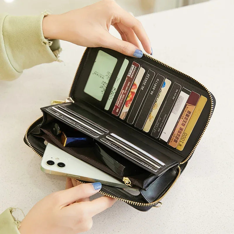 Touch screen mobile phone bag RFID Anti-theft brush mobile phone bag Multi-function crossbody purse women's small shoulder bag - Luvia