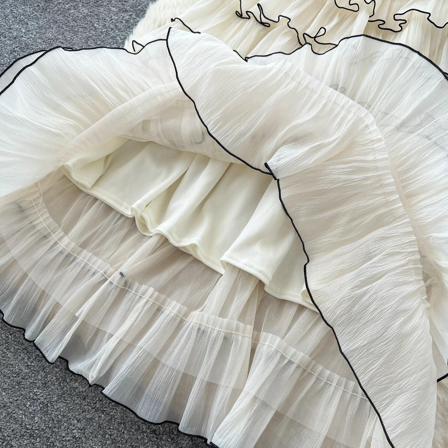 Elegant Chic Knit Tiered floral Long Dresses French Evening Party High Street autumn winter women clothing - Luvia