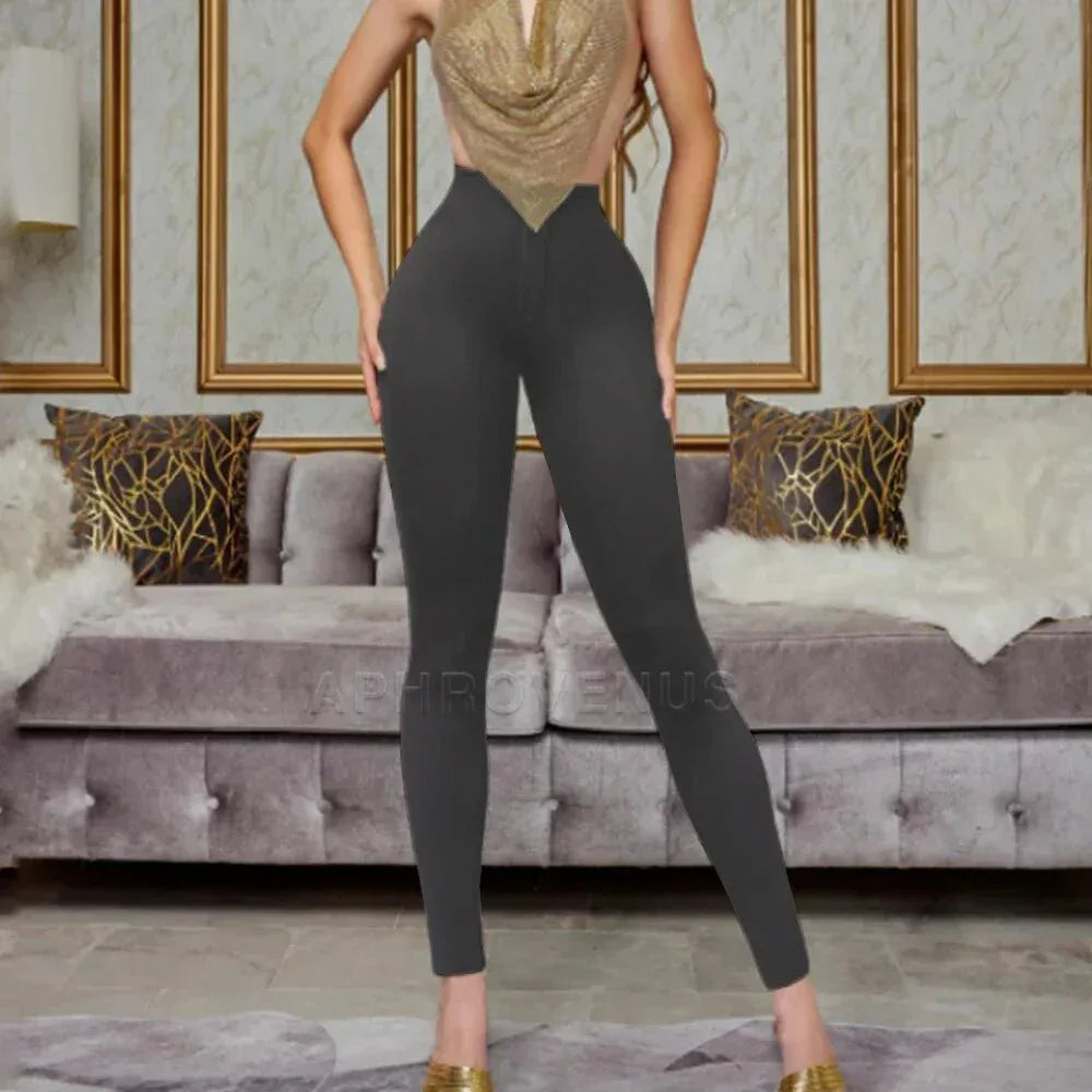 Women Butt Lifter Leggings High Waisted Tummy Control Slimming Weight Loss Shaper Workout Pants Belly Control Fitness Trouser - Luvia