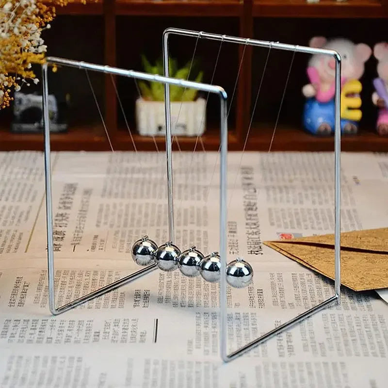 Newton's Cradle Steel Balance Ball Newton Ball Physics Science Desk Table Decor Metal Ball home decor - Luvia