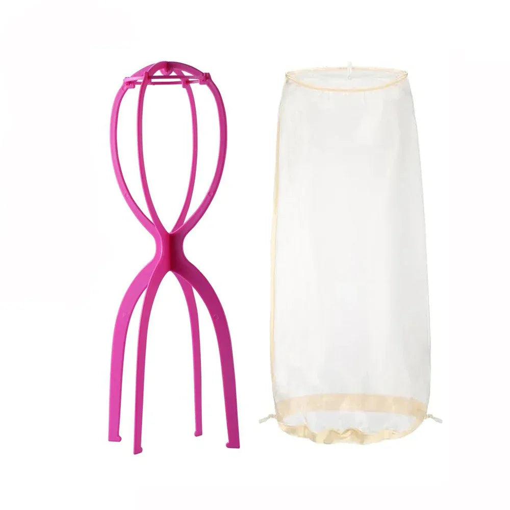 Wig Stand for All Wigs And Wig Storage Bags Adjustable Wig Bag with Drawstring Portable Travel Organizer for keep from Dirt Dust - Luvia