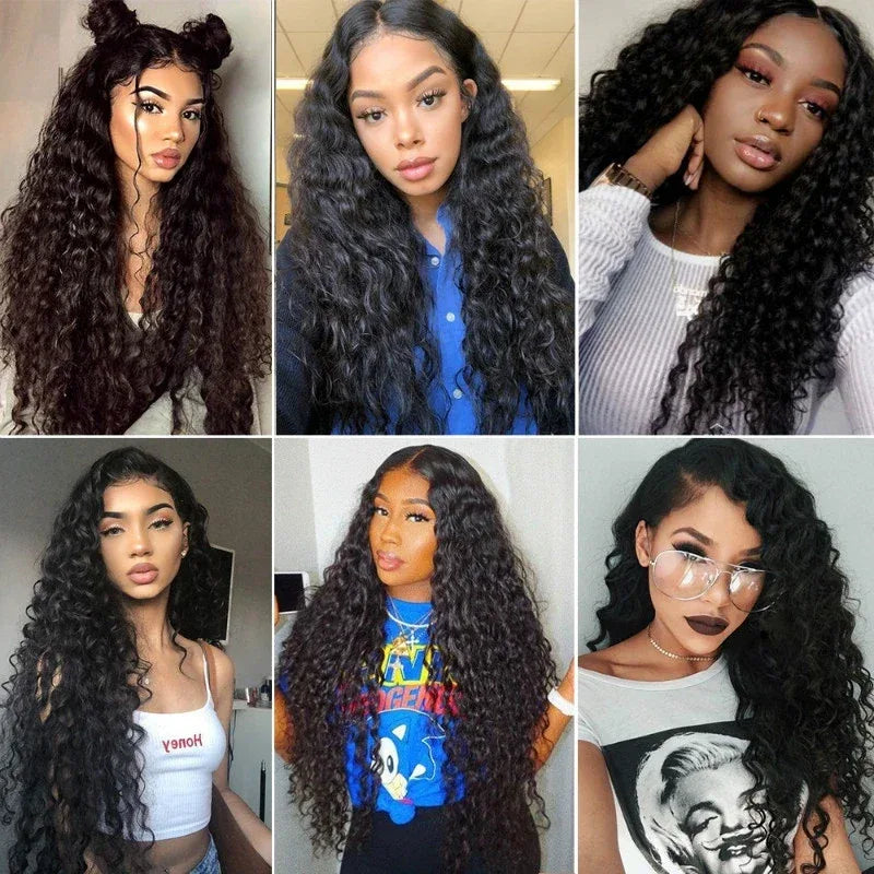 Wig for Women, African Small Curls, Fashionable Middle-Parted Long Curly Hair, Corn Perm Synthetic Fiber Wig Headgear - Luvia