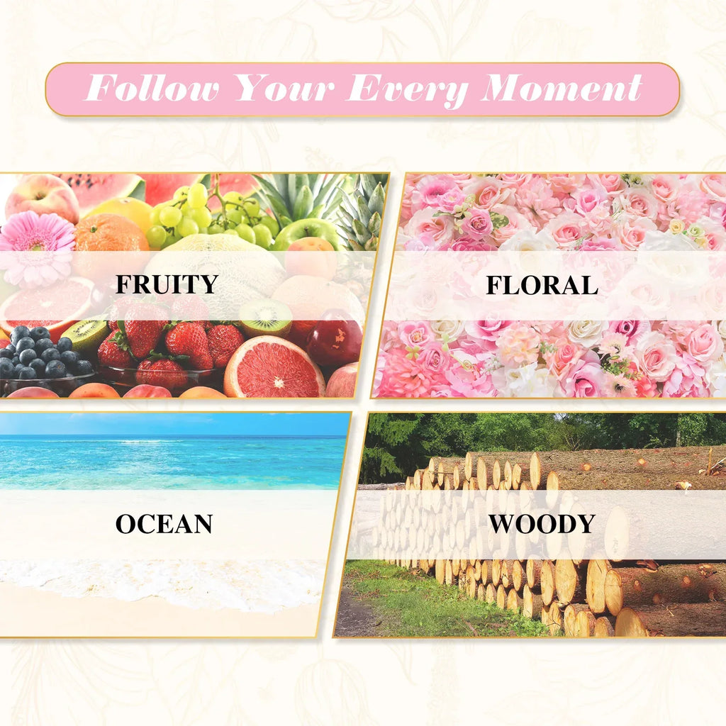 EUQEE 6pcs Fragrance Oils Set For Men & Women 10ml Roller Aroma Oil Good Girl Bright Crystal Coconut Vanilla Angel Strawberry - Luvia