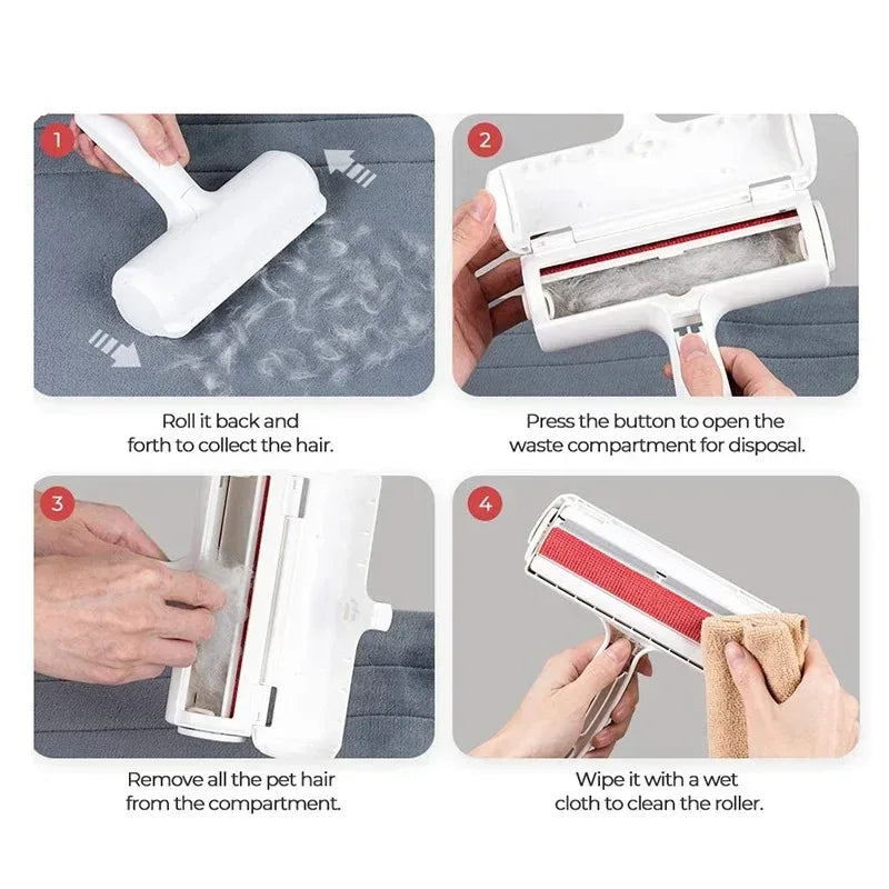 Pet Hair Remover Roller Pet Hair Remov Cleaning Removing Dog Cat Self Cleaning Lint Pet Hair Remover One Hand Operate - Luvia