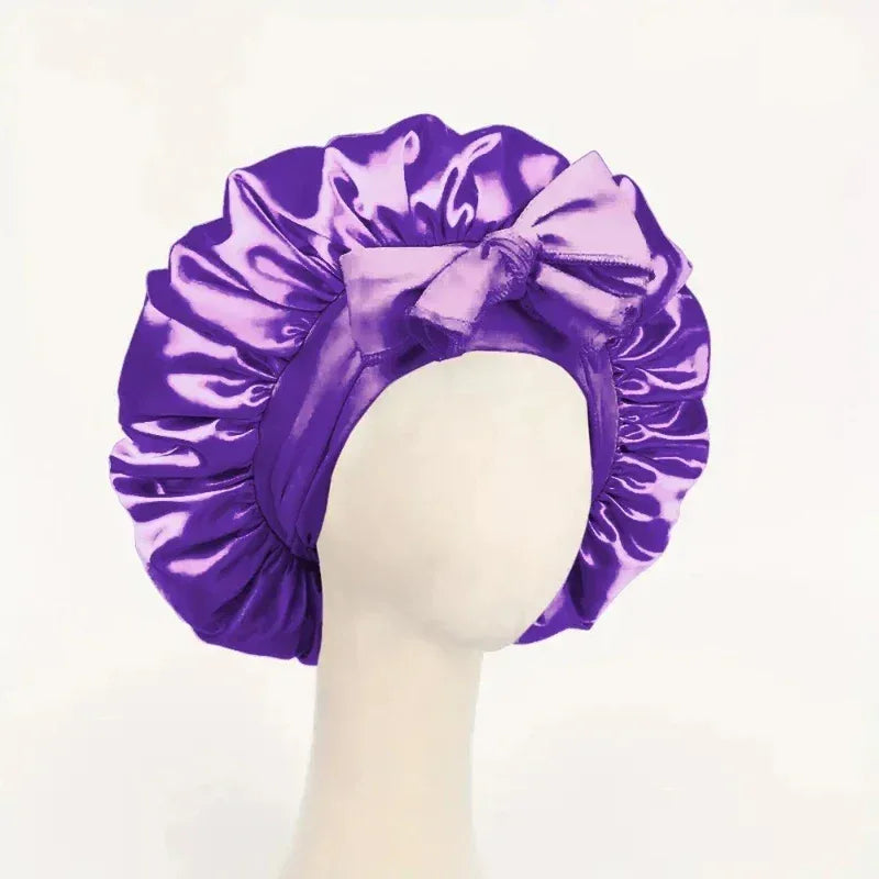 Satin Silk Hair Bonnet | Adjustable Tie Band | Sleep Bonnet for Women Men | Unisex Protective Headwear - Luvia