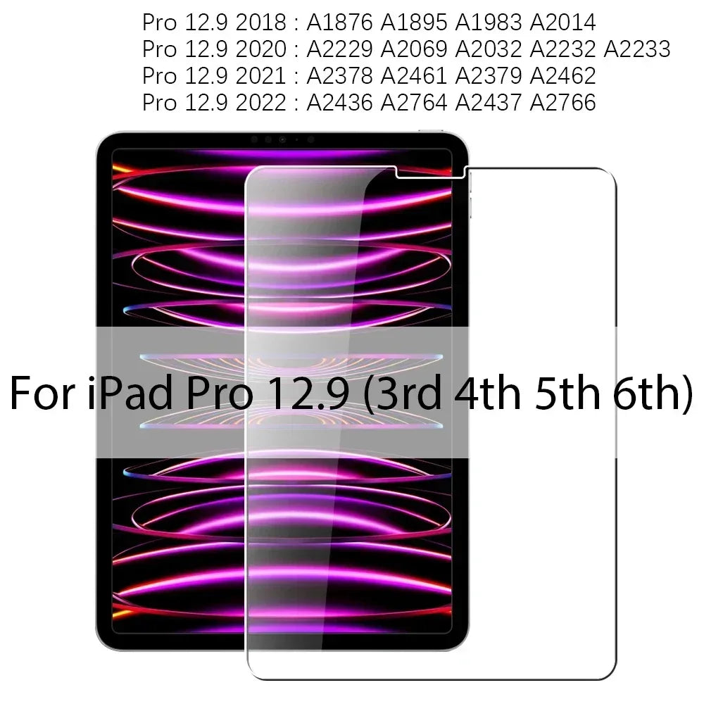 3PCS Tempered Glass For Ipad Pro 13 12.9 11 6th M4 M2 2024 Air 5 4 3 2 1 9 9th 10 10th Gen Mini 6 10.9 10.2 9.7 Screen Protector - Luvia