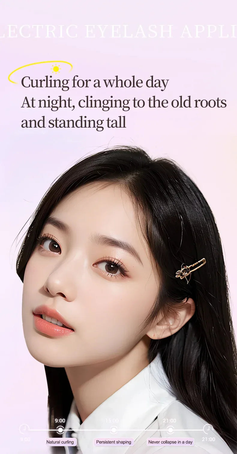 Heated Eyelash Curler 3-Level Adjustable Temperature Rapid Heated Type C Rechargeable Safe Anti-Burn Eye Lash Comb Teeth Design - Luvia