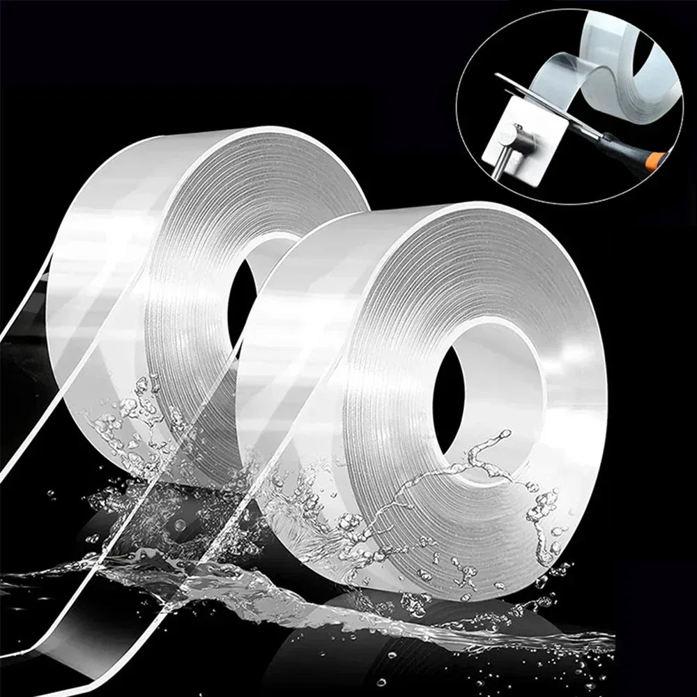 1pc Strong Double-sided Tape, Can Be Cleaned And Reused. Transparent Double-sided Tape Use for Kitchen, Bathroom, Office - Luvia