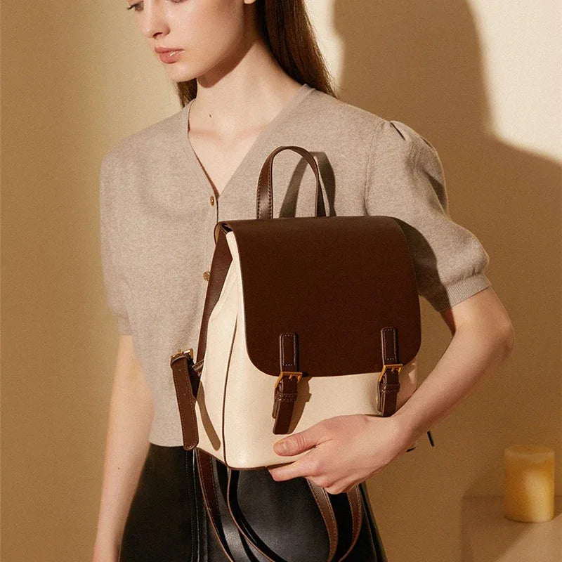 XMESSUN New Genuine leather Backpack for Women 2026 Fashion High Quality Lady Double Shoulder Large Capacity Travel Backpack - Luvia