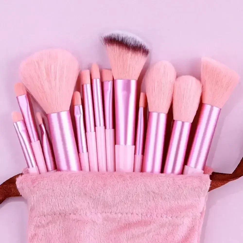 13PCS Valentine Luxury Brush Set-Vegan Cruelty-Free Makeup Brushes w/Travel Pouch | Hypoallergenic Gift for Her/Wife/Girlfriend - Luvia