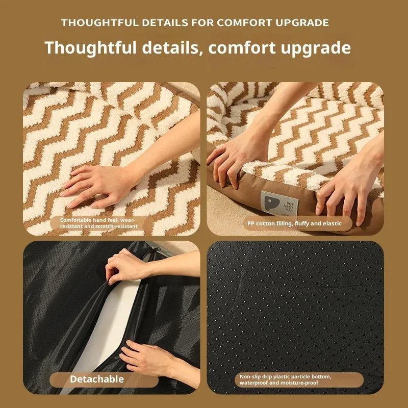 Orthopedic Memory Foam Dog Bed Machine Washable Removable Cover Supportive Mattress for Small Medium Large Dogs Cats Pets - Luvia