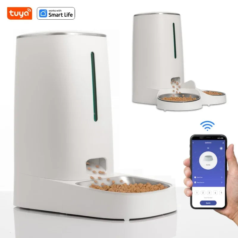 4L Automatic Pet Feeder for1/2Cats,WiFi Smart Feed Automatic Pet Feeder for Cats& Dogs,Timed Pet Food Dispenser with APP Control - Luvia
