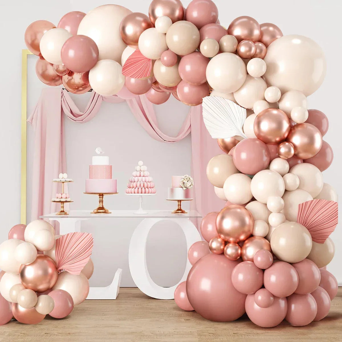 Blush Retro Pink Ivory White Balloons Garland Arch Kit for Birthday Party Wedding Baby Shower Decorations Party Supplies - Luvia