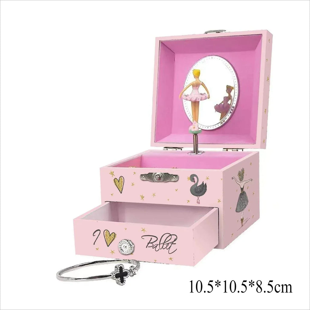 Music Box Christmas Fantasy Rotating Unicorn Ballet Girl Children's Music Box New Year Birthday Gift Multifunctional Jewelry Box - Luvia