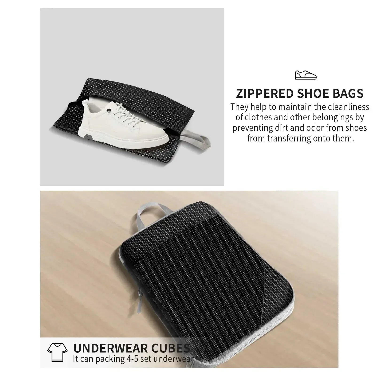 6Pcs Compression Packing Cubes Set for Travel Packing Cubes Compression Compressible Storage Bags for Carry On and Suitcases - Luvia