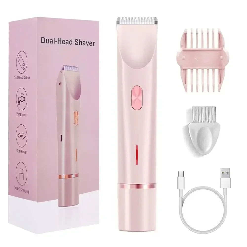2025 Waterproof Rechargeable Electric Shaver Mini Women Bikini Trimmer Body Hair Remover Mini Double Headed Electric Epilator - Luvia