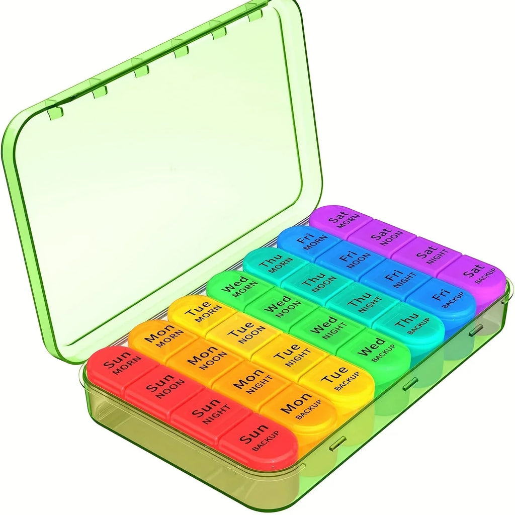 Pill Organizer 4 Times a Day Pill Box 7 Day,Large Weekly Medicine Pill Organizer for Travel with Removable Individual Containers - Luvia
