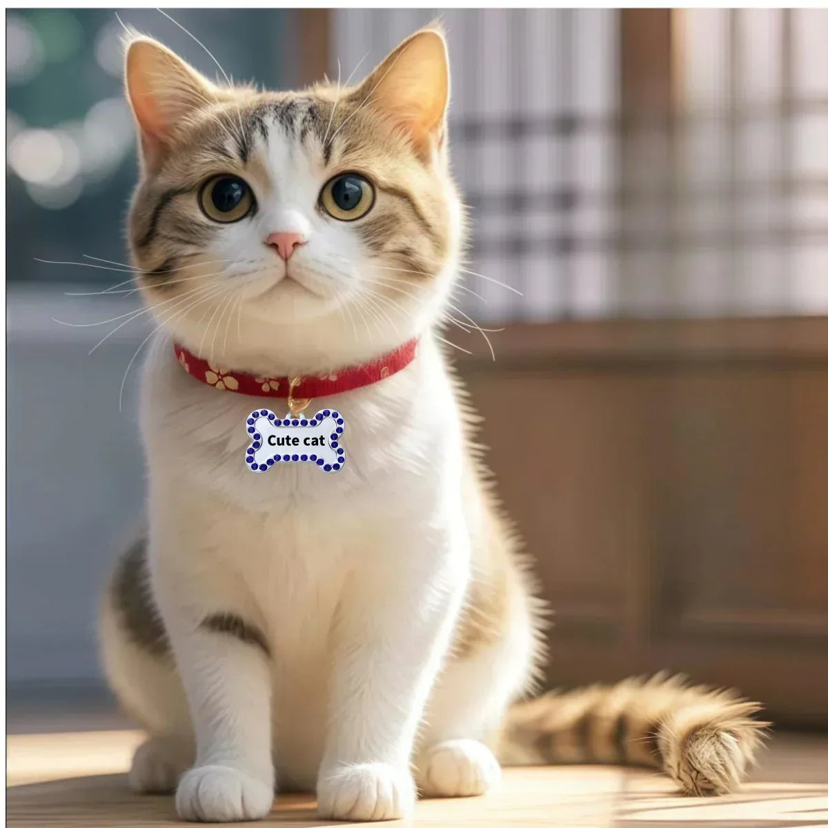 VIP Customizable Engraved Pets ID Tag for Dog Cat Bronze Nameplate Tags Personalized Address Number Dogs Collar ID Pendant - Luvia