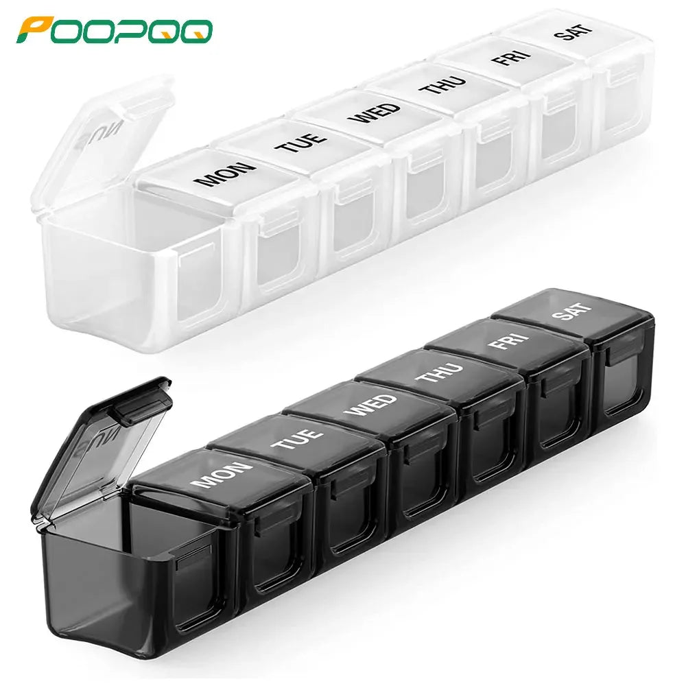 Pill Organizer Weekly Pill Box XL, Big Pill Case 7 Days, Oversize Daily Medicine Organizer, Travel Pill Container, Pill Holders - Luvia