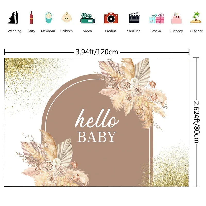 kit Kids Birthday Party Balloons Hello Baby Boy Girl DIY Cake Topper Paper Tableware 1st Birthday Party Baby Shower Decorations - Luvia