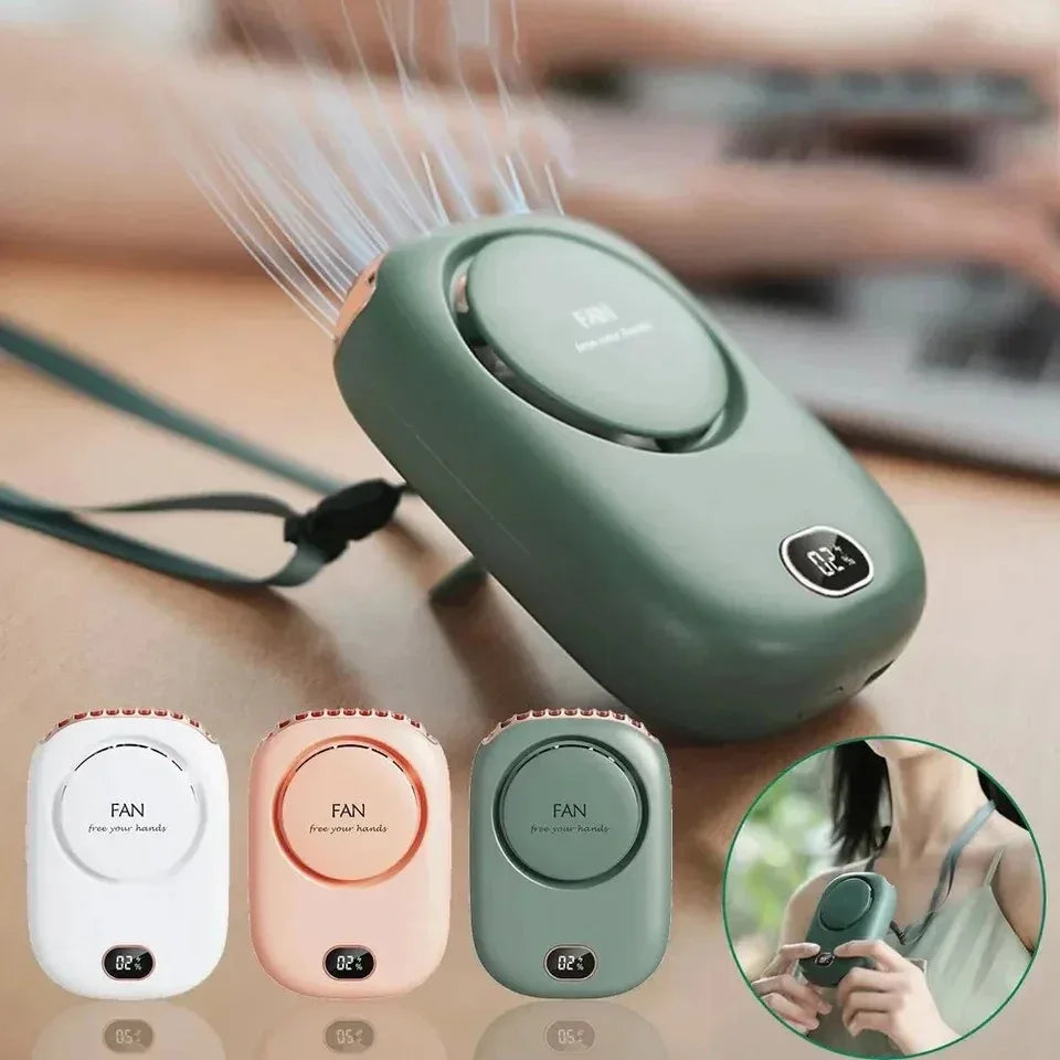 New Mini Portable Fan Portable Rechargeable Bladeless Turbo Ultra Quiet Student Hand Held Fan Outdoor Sports Travel - Luvia