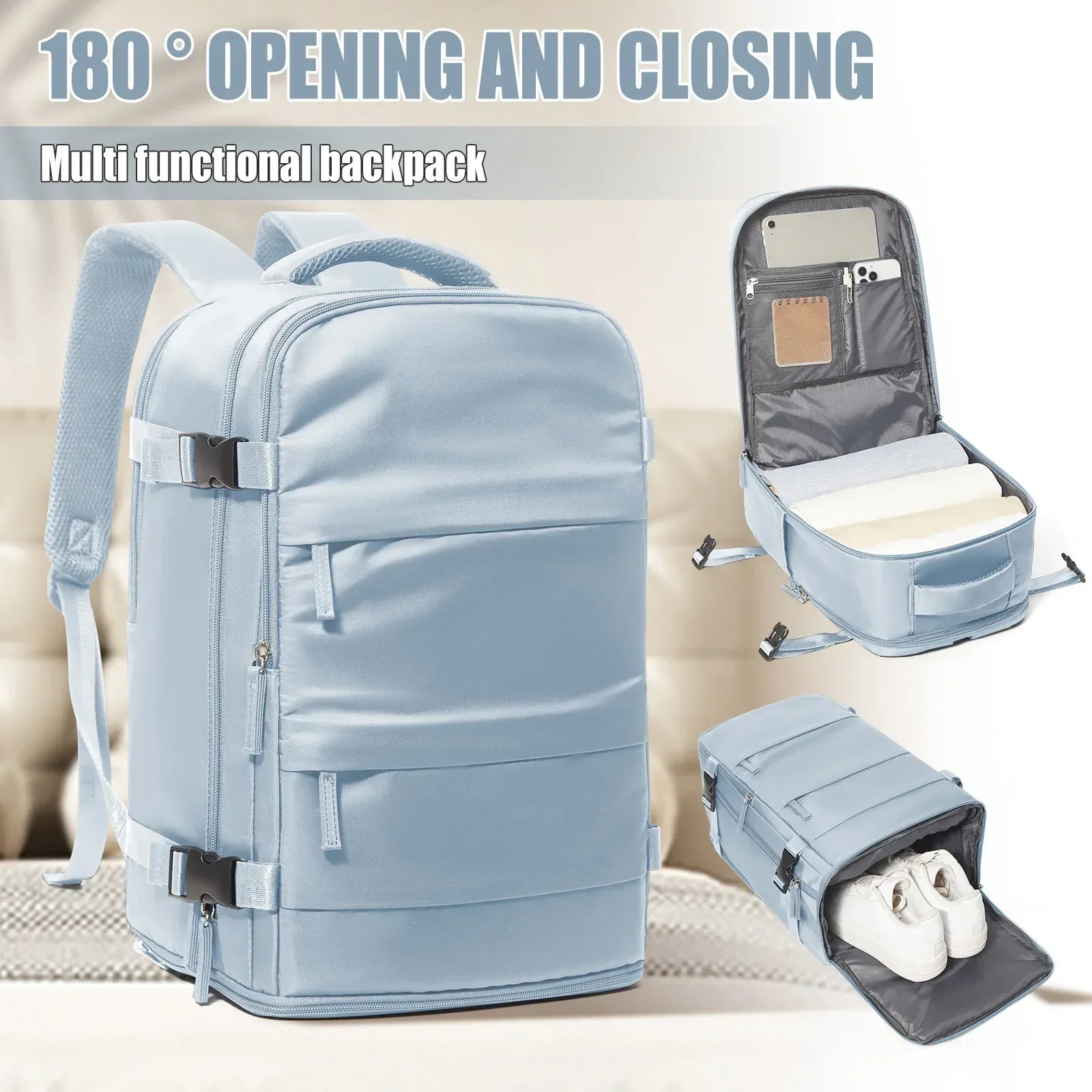 Women Men Travel Backpack , Cabin Bag Ryanair Hand Luggage 40x20x25 Travel Backpack College Bookbag Laptop Bag, eastpak rucksack - Luvia