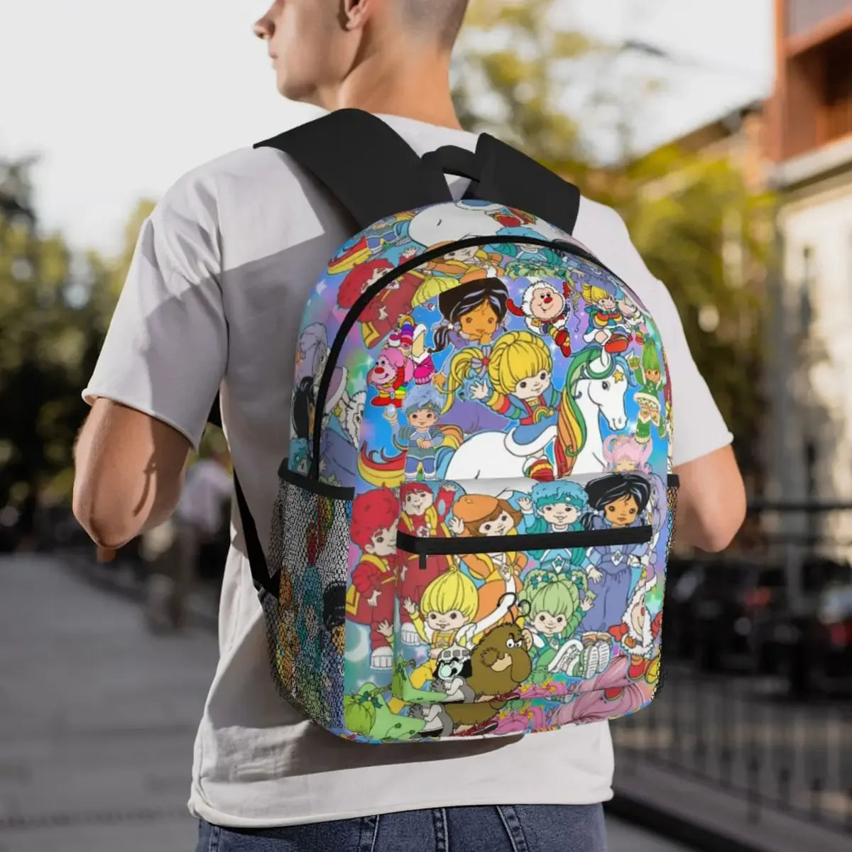 Cartoon Cute Rainbow Brite Student Backpack School Bag Hiking Travel Daypack for Boys Girls Fashion Bookbag Shoulder Bags - Luvia