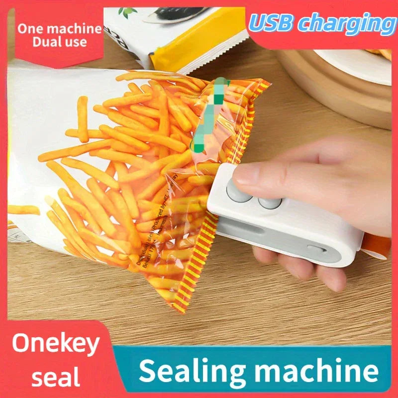 Handheld Bag Sealer Mini Heat Vacuum Food Sealer with Cutter and Magnet 2 in 1 Bag Sealer for Plastic Bags Snacks Food Storage - Luvia