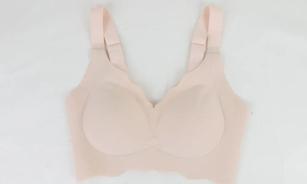 Womens Seam-free Wireless Wave Bras Full Coverage Push Up No Underwire Bra Supportive Bralettes for Everyday - Luvia