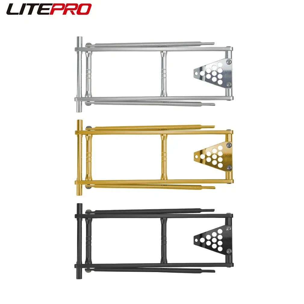 Litepro Foldable Rear Cargo Rack For Brompton Bicycle Portable Luggage Carrier Shelf Aluminum Alloy Tail Shelf Holder - Luvia