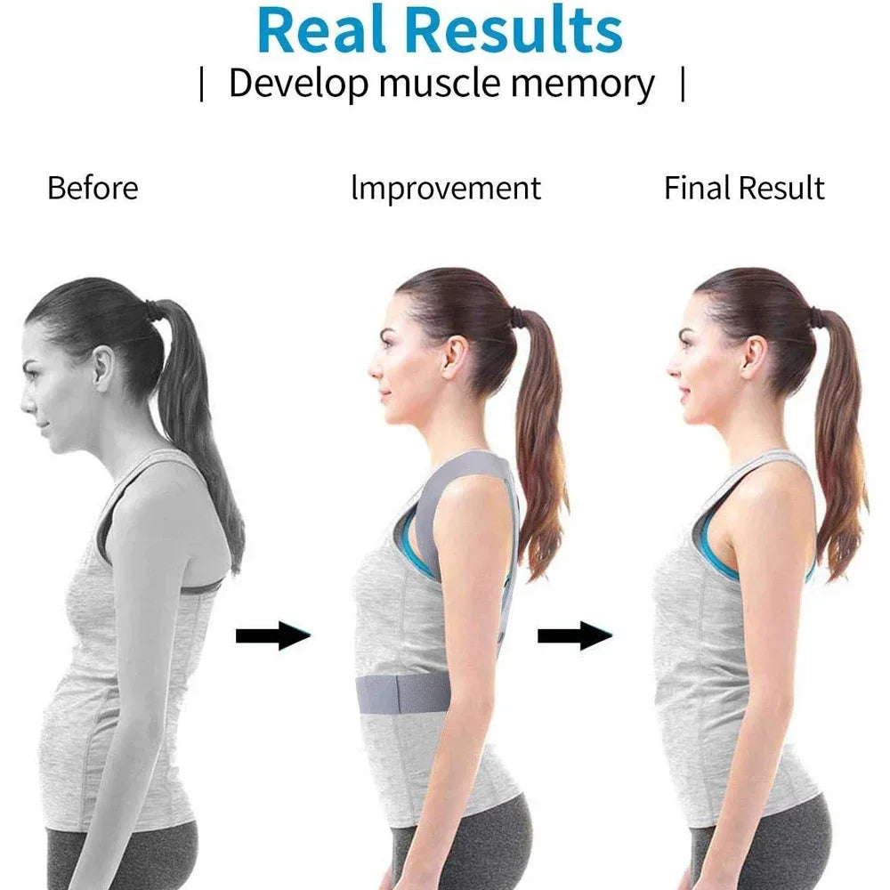 Posture Corrector Easy Wearing Concealed Back Brace with Adjustable Belt, Breathable Back Straightener for Improving Hunchback - Luvia