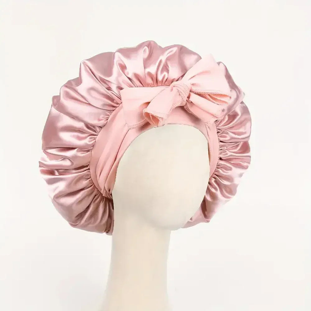 Satin Silk Hair Bonnet | Adjustable Tie Band | Sleep Bonnet for Women Men | Unisex Protective Headwear - Luvia