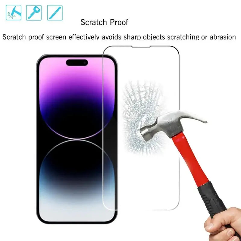 Tempered Glass for iPhone 14 Pro 15 16 17 13 12 11 pro max screen protector for iphone 15 pro mica for iphone 13 14 pro glass - Luvia