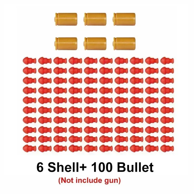 Building Block Pistol Shell Throwing Continuous Firing Airsoft Blowback Empty Hanging Toy Gun Outdoor CS Weapon for Boys Adult - Luvia