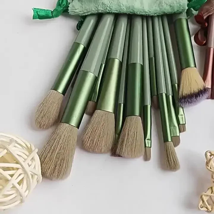 13PCS Valentine Luxury Brush Set-Vegan Cruelty-Free Makeup Brushes w/Travel Pouch | Hypoallergenic Gift for Her/Wife/Girlfriend - Luvia