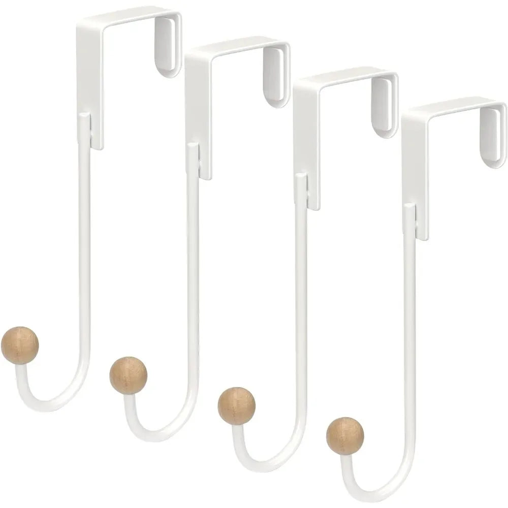 Over The Door Hooks 4 Pack Door Hanger Hooks Heavy Duty Hook Coat Rack Bathroom Kitchen Hanging Home Organization Storage Holder - Luvia