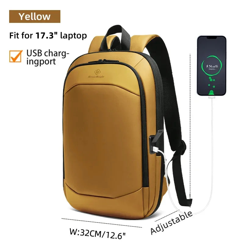 HcanKcan Fashion Men's Backpack Lightweight Expandable Backpack for Men 17.3 Inch Laptop Travel Daypack with USB Port School Bag - Luvia