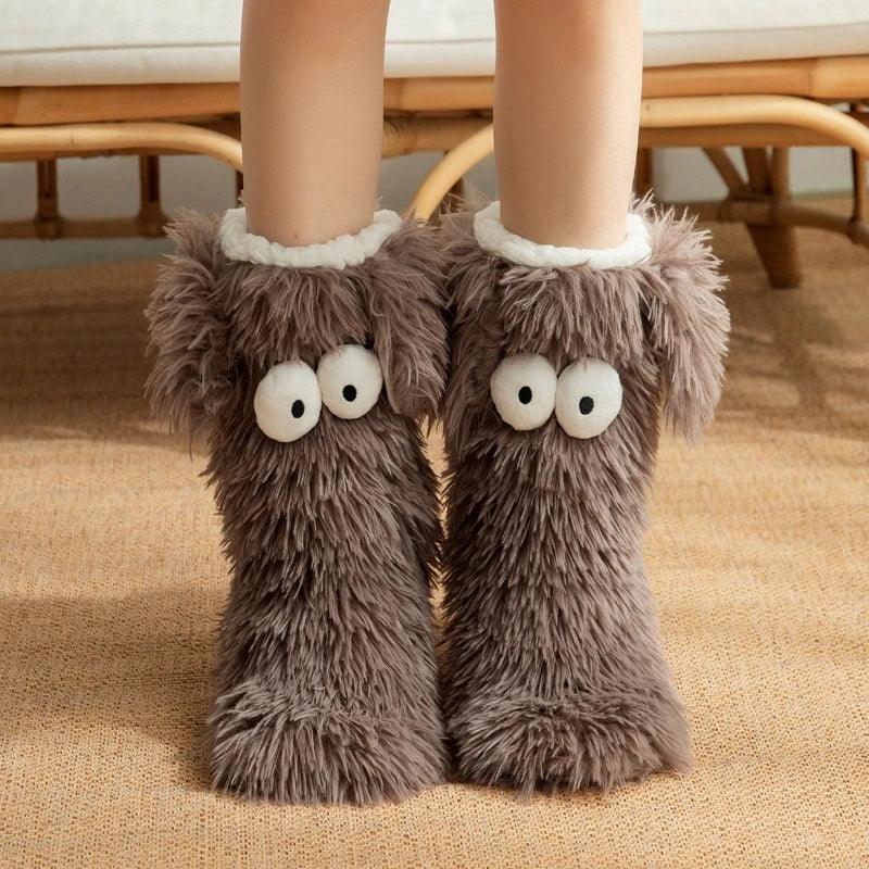 Fuzzy Socks for Women Slipper Socks Cute Animal Indoor Non-slip Floor Socks Trendy NEW Winter Warm Thickened Stockings - Luvia