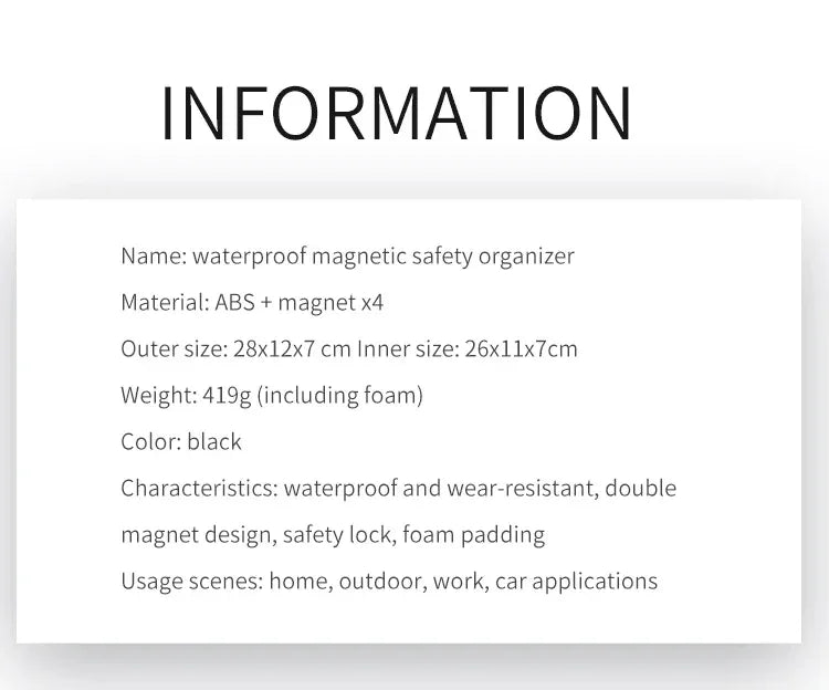 Magnetic Key Holder Under Car Hide Key Box with Strong Magnet Waterproof Magnetic Key Hider Rustproof Magnetic Storage Box - Luvia
