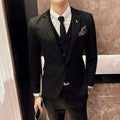 Trendy Men's Plaid Suit Jacket Casual Blazer Pants Set Street Style Wedding Party Suits - Luvia