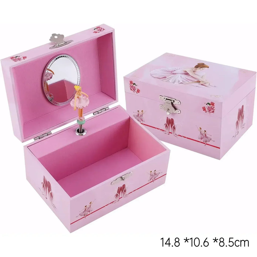 Music Box Christmas Fantasy Rotating Unicorn Ballet Girl Children's Music Box New Year Birthday Gift Multifunctional Jewelry Box - Luvia