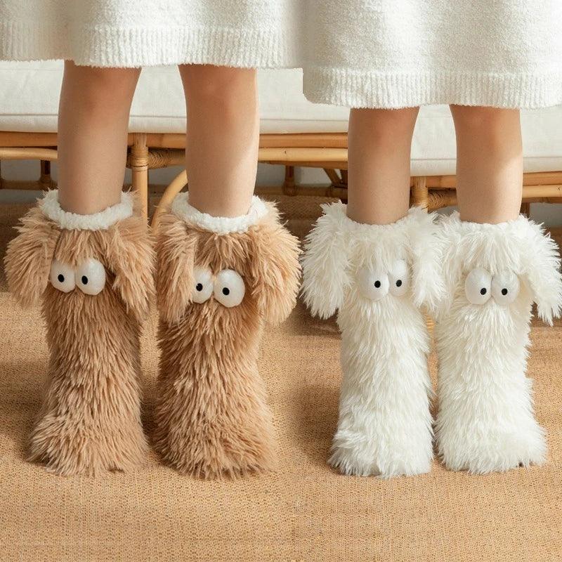 Fuzzy Socks for Women Slipper Socks Cute Animal Indoor Non-slip Floor Socks Trendy NEW Winter Warm Thickened Stockings - Luvia