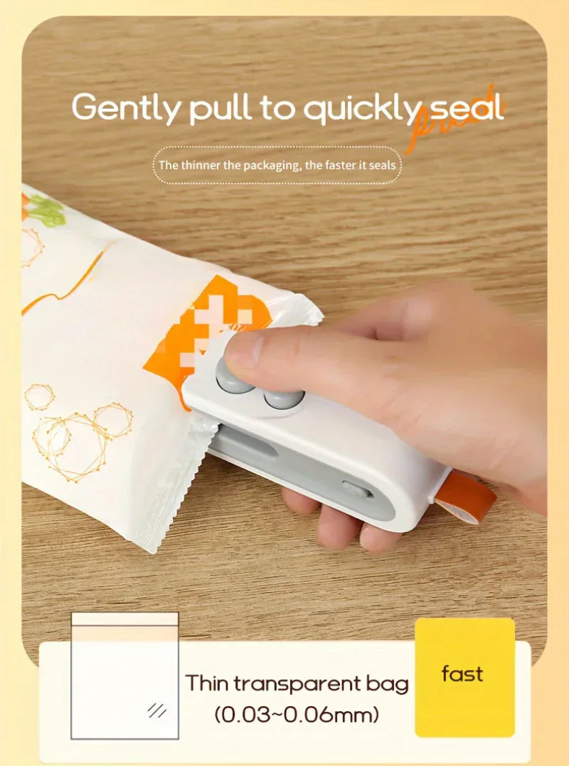 Handheld Bag Sealer Mini Heat Vacuum Food Sealer with Cutter and Magnet 2 in 1 Bag Sealer for Plastic Bags Snacks Food Storage - Luvia
