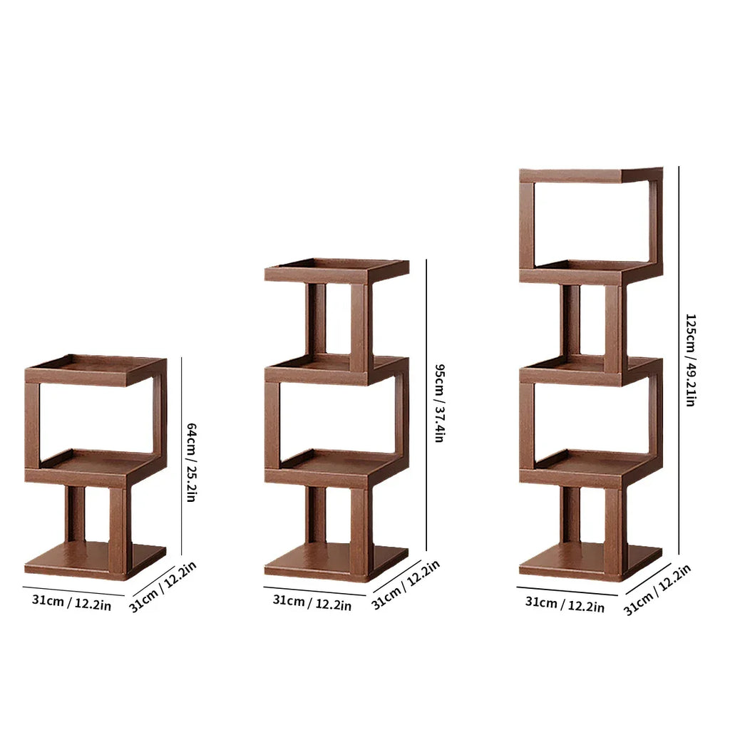 Multi-Tier Bamboo Storage Side/Bedside Table - 3/4/5 Tier Modern Nightstand for Bedrooms & Living Rooms (Small Spaces) - Luvia